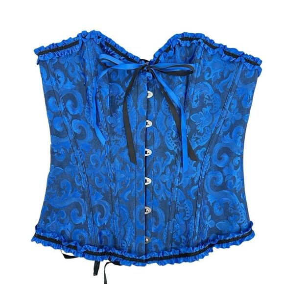 No Brand Other - Brocade Corset Top Size XS Blue Rushed Fairy Goth Grunge